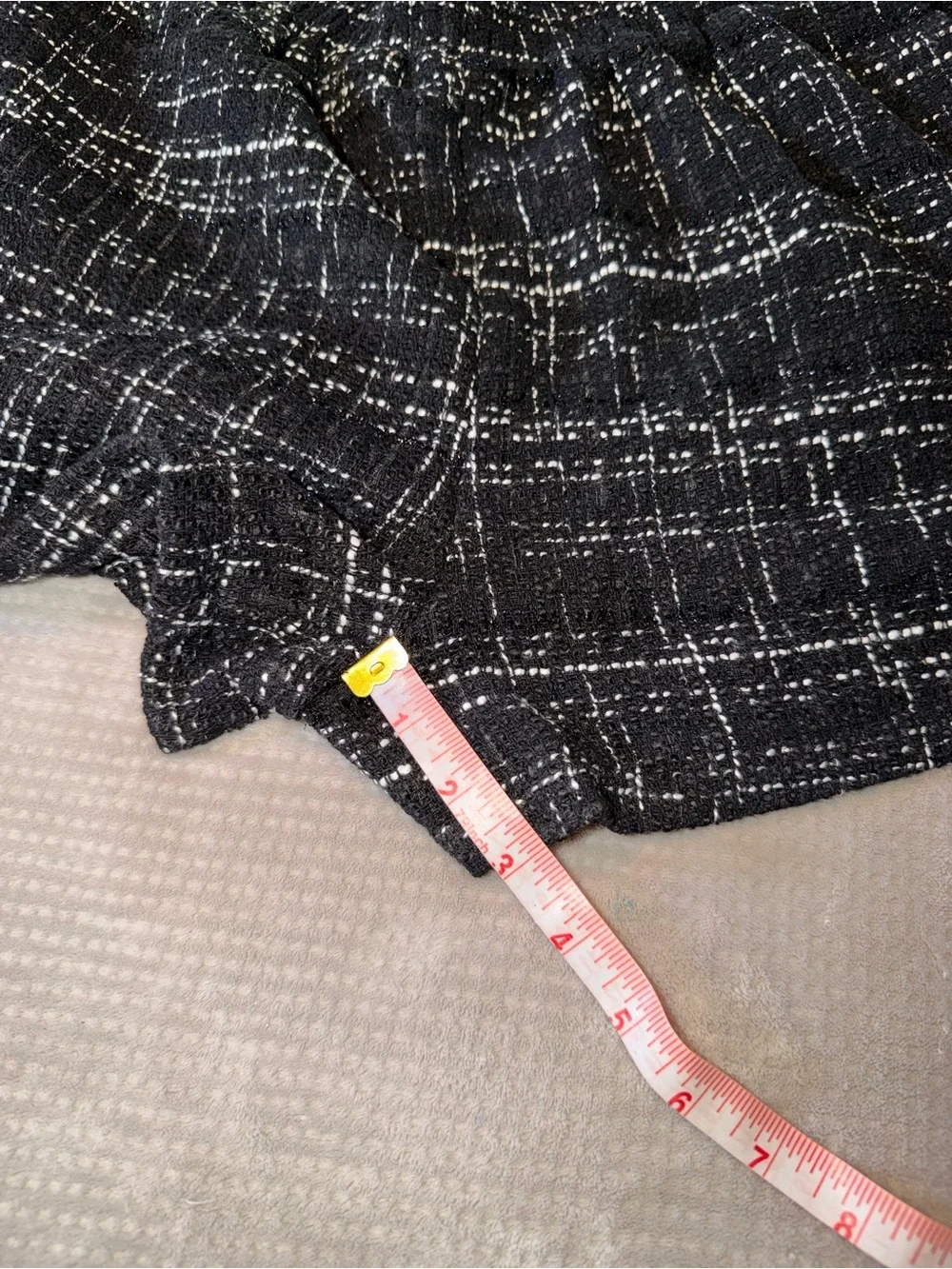 SHEIN Curve Black Tweed Plaid High-Waist Shorts 1X